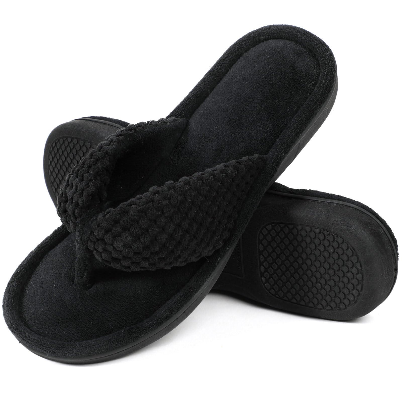 ULTRAIDEAS Women's Popcorn Flip Flop House Slipper with Memory Foam, Gift for Wo