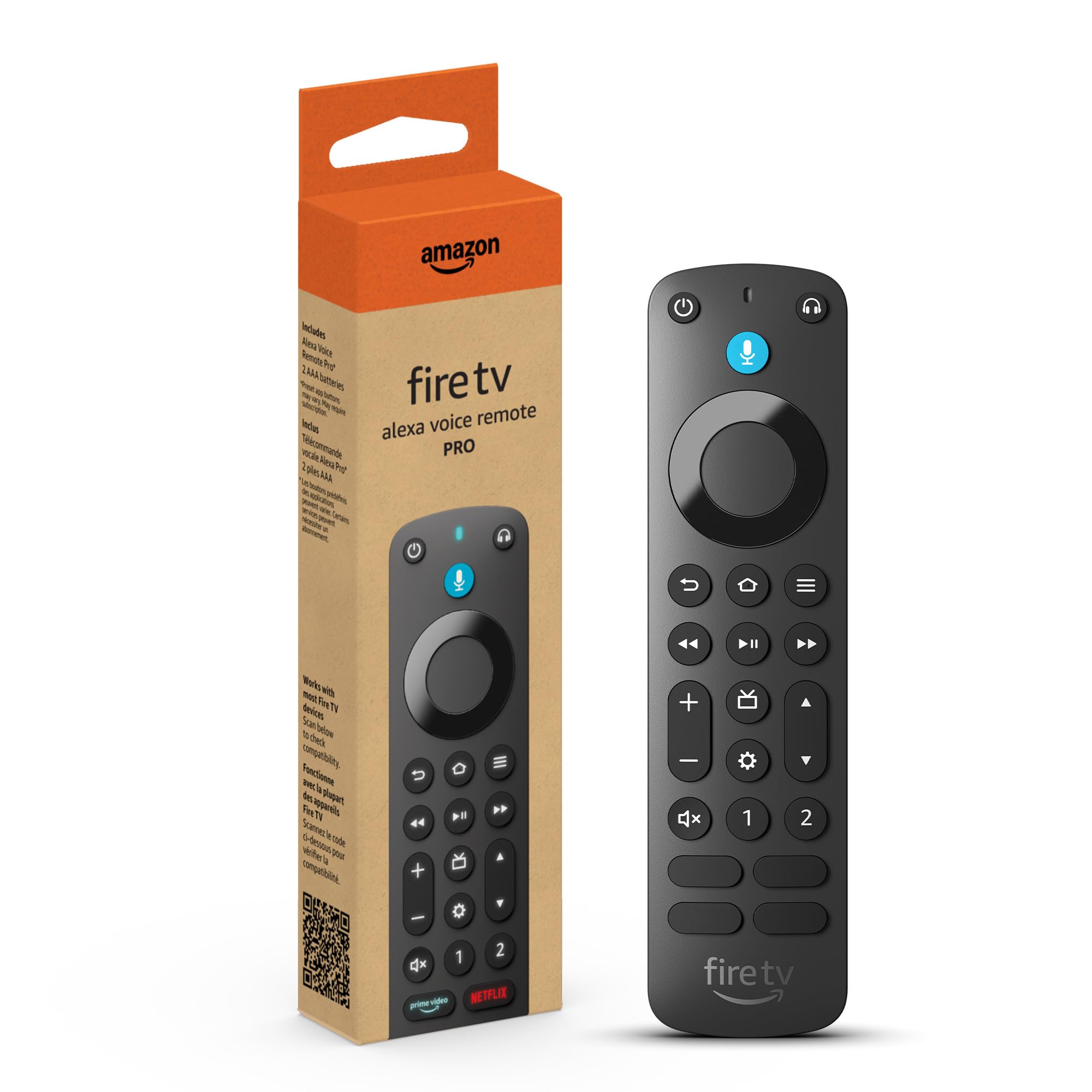 Amazon Fire TV Alexa Voice Remote Pro (newest model), includes remote finder, TV