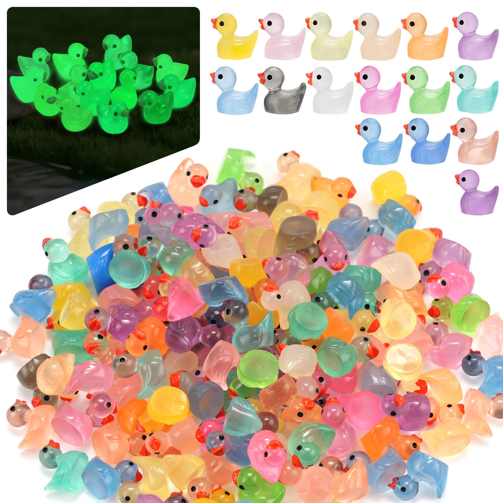 240pcs Mini Resin Ducks Tiny Duck Figurines Bulk | Mini Ducks for Miniature Char