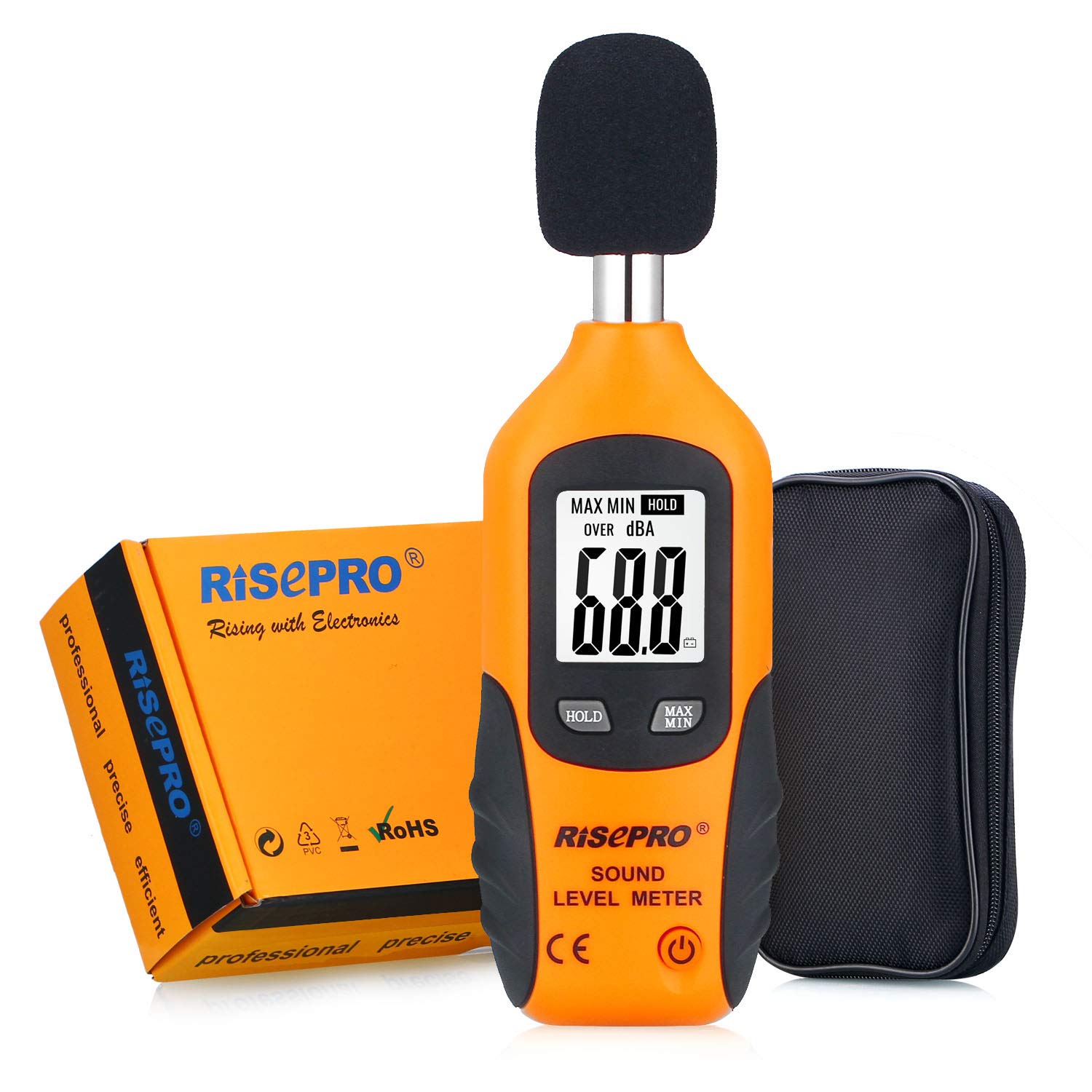 Decibel Meter, RISEPRO® Digital Sound Level Meter 30 – 130 dB Audio Noise Measur