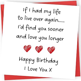 Printperfect - Boyfriend Birthday Card - Husband Birthday Card - 'I Love You Longer' - I Love You Gifts For Him or Her - Sweet Birthday Cards for Wife Girlfriend Partner