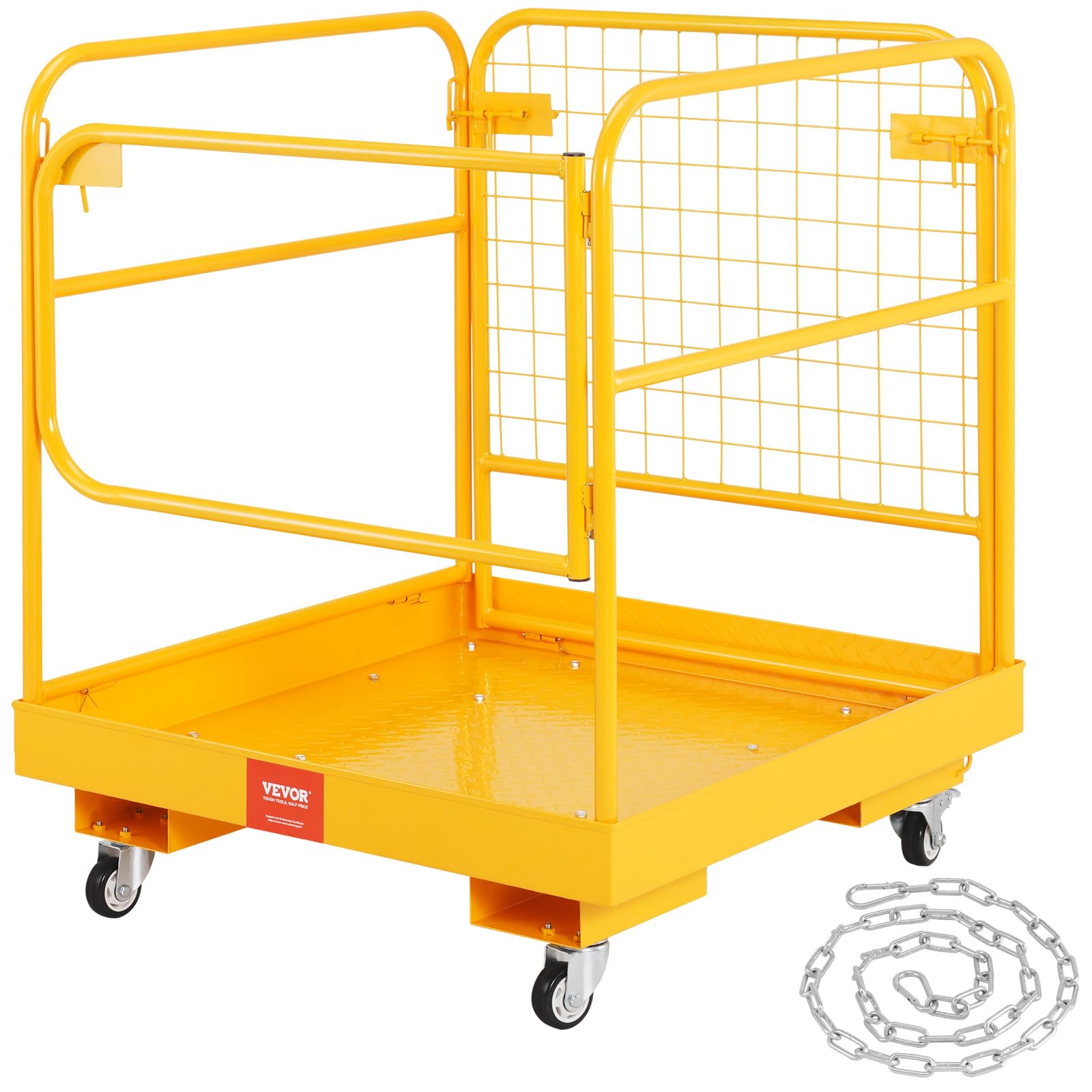 VEVOR Forklift Man Basket, 36 x 36 Inches Safety Cage Work Platform | 1200 lbs L