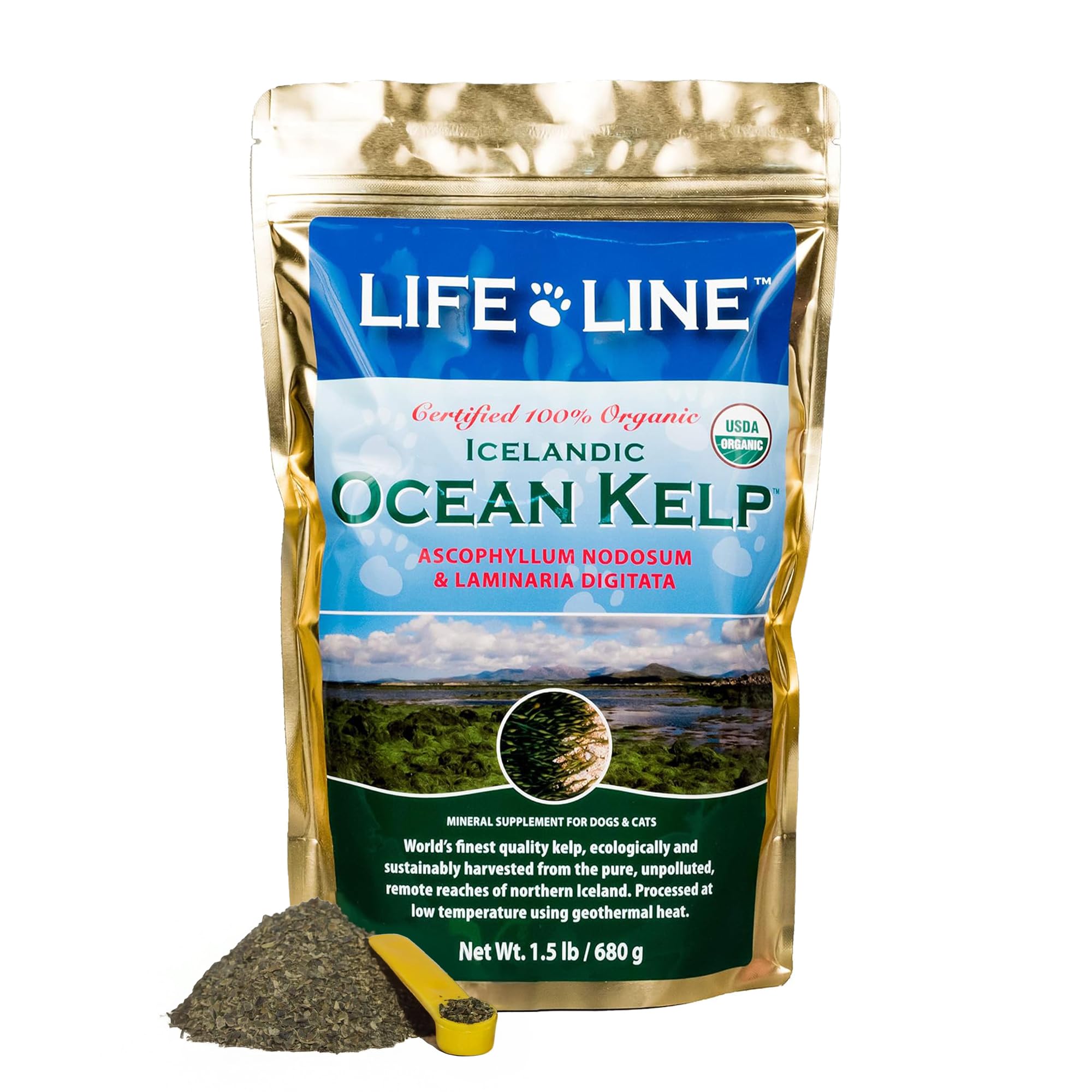 Life Line Organic Ocean Kelp Supplement for Dogs, Cats, Horses & Livestock | Nat