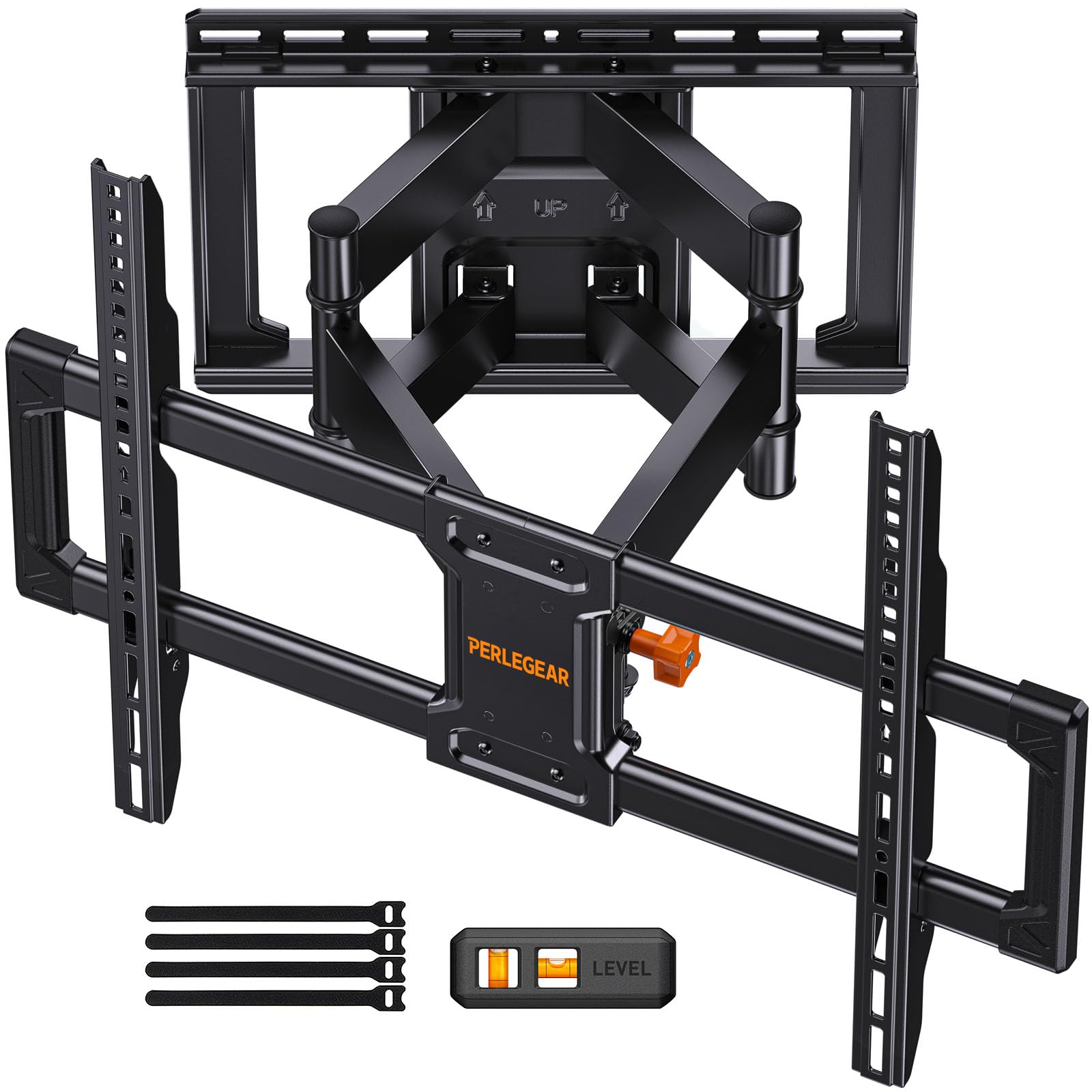 Perlegear UL Listed Full Motion TV Wall Mount for 42-90" TVs up to 132lbs | Heav