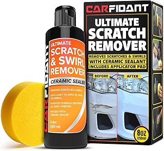 Carfidant Scratch Repair and Swirl Remover - Car Paint Scratch Remover & Restorer Kit with Buffer Pad - Polishing & Waxing Kits - Compound for Vehicles Paint Repair - 8.4 fl. Oz.