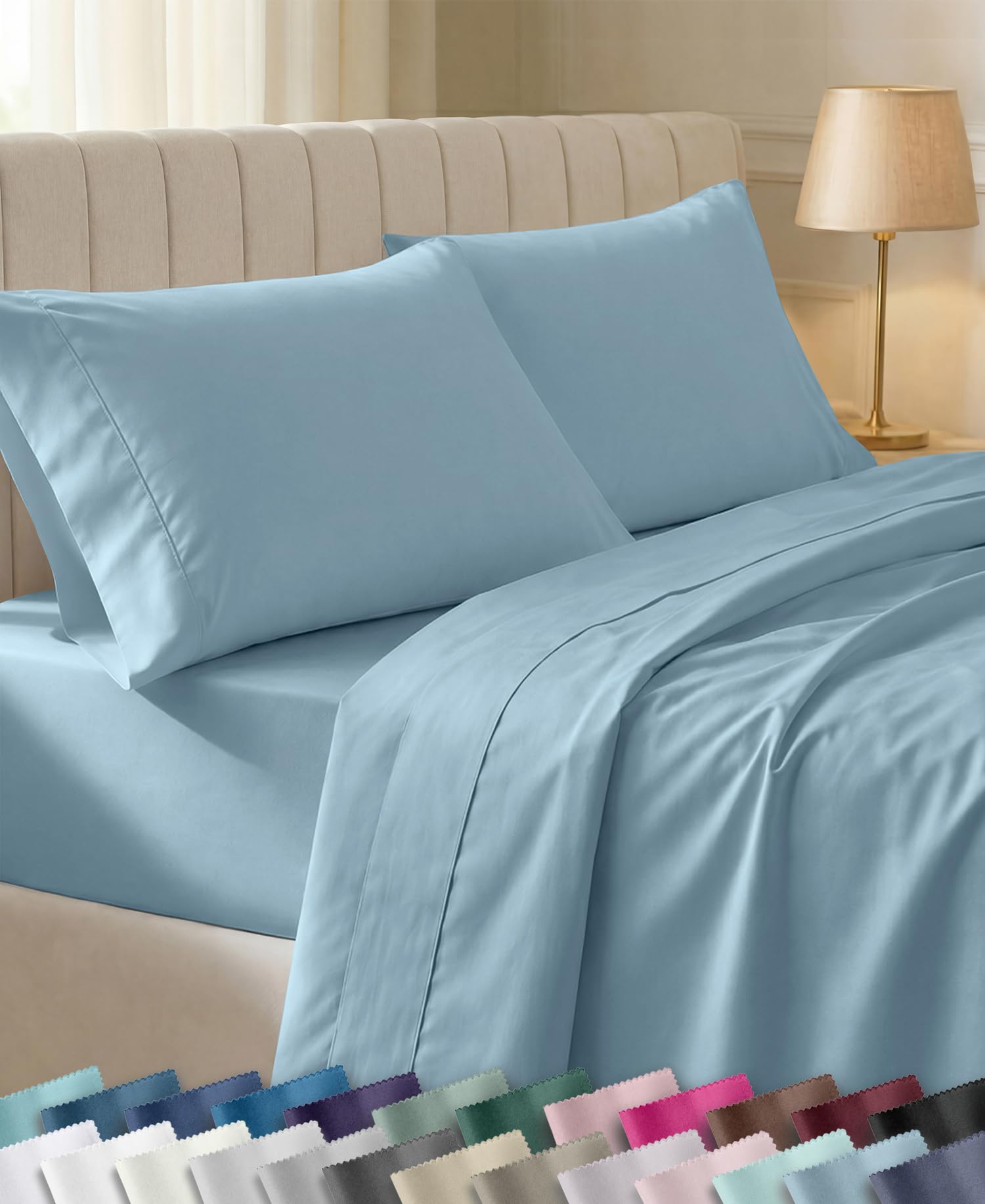California Design Den Softest 100% Cotton Sheets, Double Size Sheet Sets, 400 Th