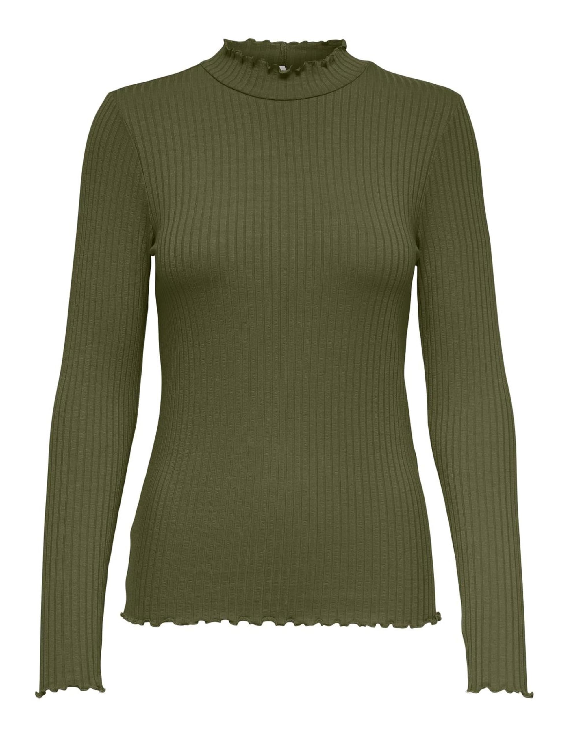 JdY JDYFRANSISKA Women's Thin Long Sleeve Shirt Basic Crew Neck Stand-Up Collar 