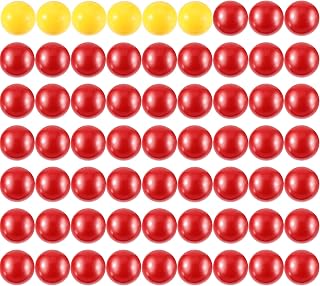 Gejoy 63 Pcs Game Replacement Marbles Compatible with Hungry Hippos | 3 Set Game Replacement Balls, Compatible with Hungry Hippos Game, 57 Red and 6 Yellow Balls