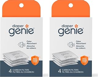 Diaper Genie Carbon Filter (8-Pack) | Diaper Pail Odor Eliminator & Deodorizer | Compatible with the Diaper Genie Complete and Expressions Pail