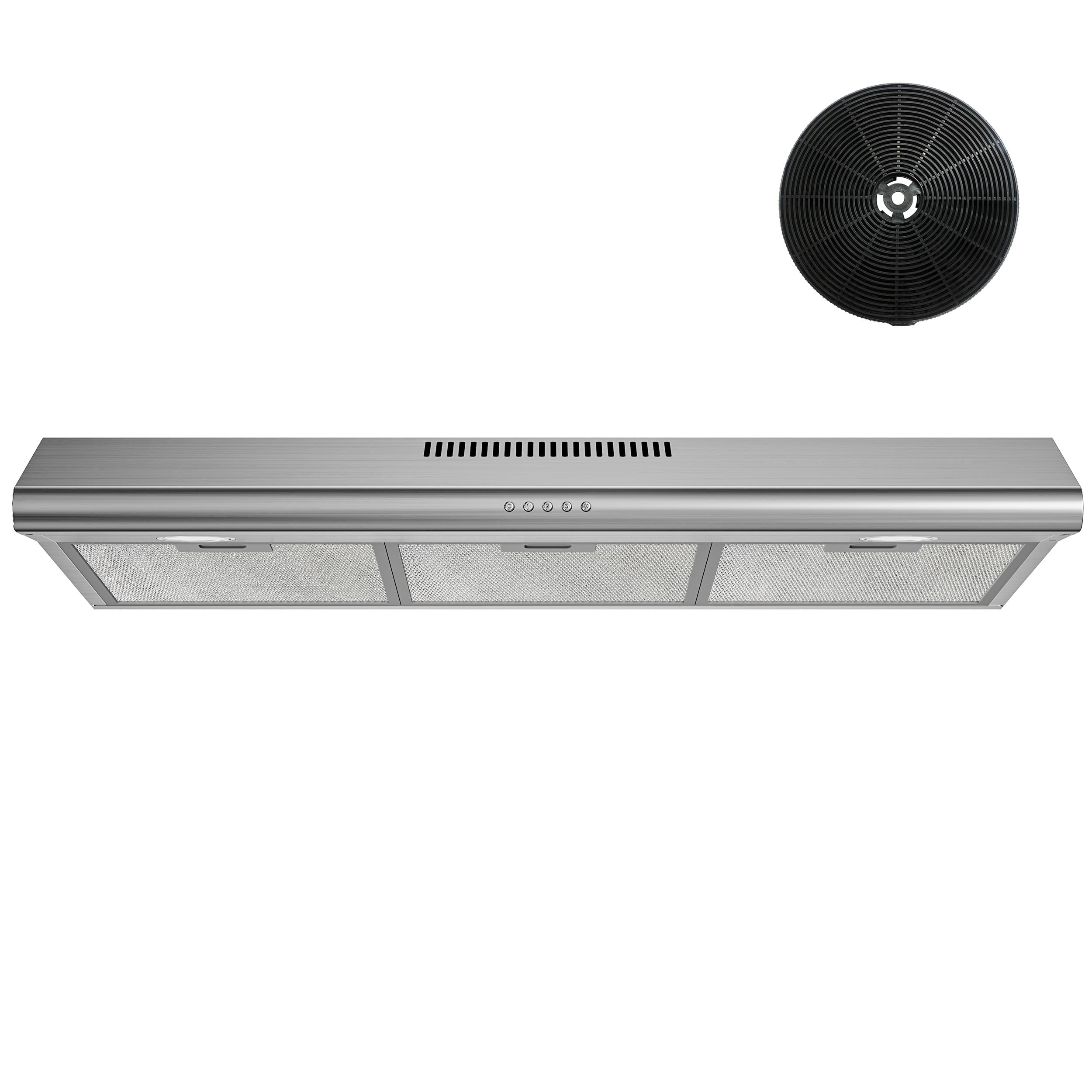 FIREGAS Under Cabinet Range Hood 36 inch, Slim Kitchen Vent Hood | Stainless Ste