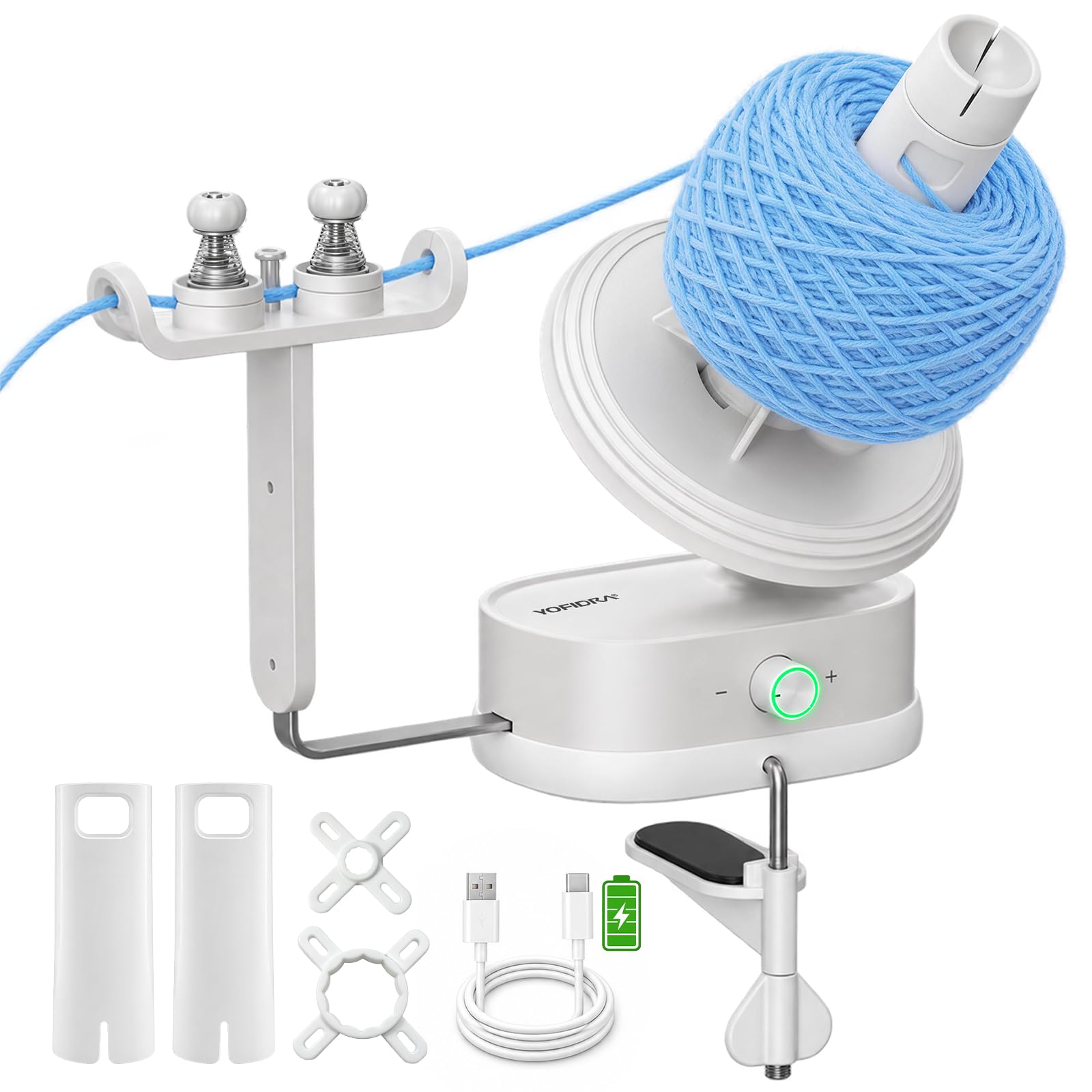 Electric Yarn Winder, Auto Yarn Ball Winder 15oz Large Capacity for Crocheting w
