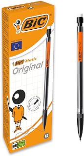 BIC Matic Original Mechanical Pencils, HB Leads with Eraser, Pack of 12