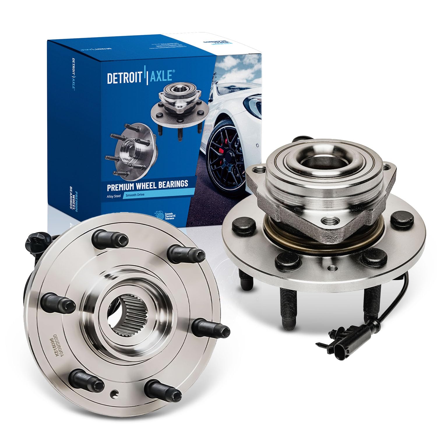 Detroit Axle - 4WD Front Wheel Bearing Hubs for Chevy GMC Silverado Suburban Sie