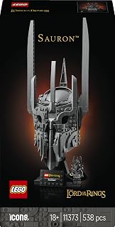 LEGO Icons The Lord of the Rings: Sauron's Helmet 11373 | Set for Adults, Display Model kit, Collectible Minifigure & the One Ring, DIY Desk or Shelf Decor, Gift Idea, 538 Pieces