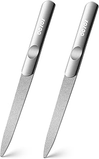 BEZOX Diamond Deb Nail File Set - 2 PCS Stainless Steel Double Sided Diamond Dust Coating - Professional Nail Files for Podiatry Foot Care - Nail Styling Tools for Home