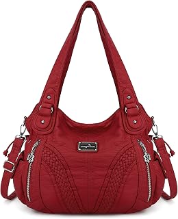 Purses and Handbags Women Fashion Tote Bag Shoulder Bags Top Handle Satchel Purses Washed Synthetic Leather Handbag