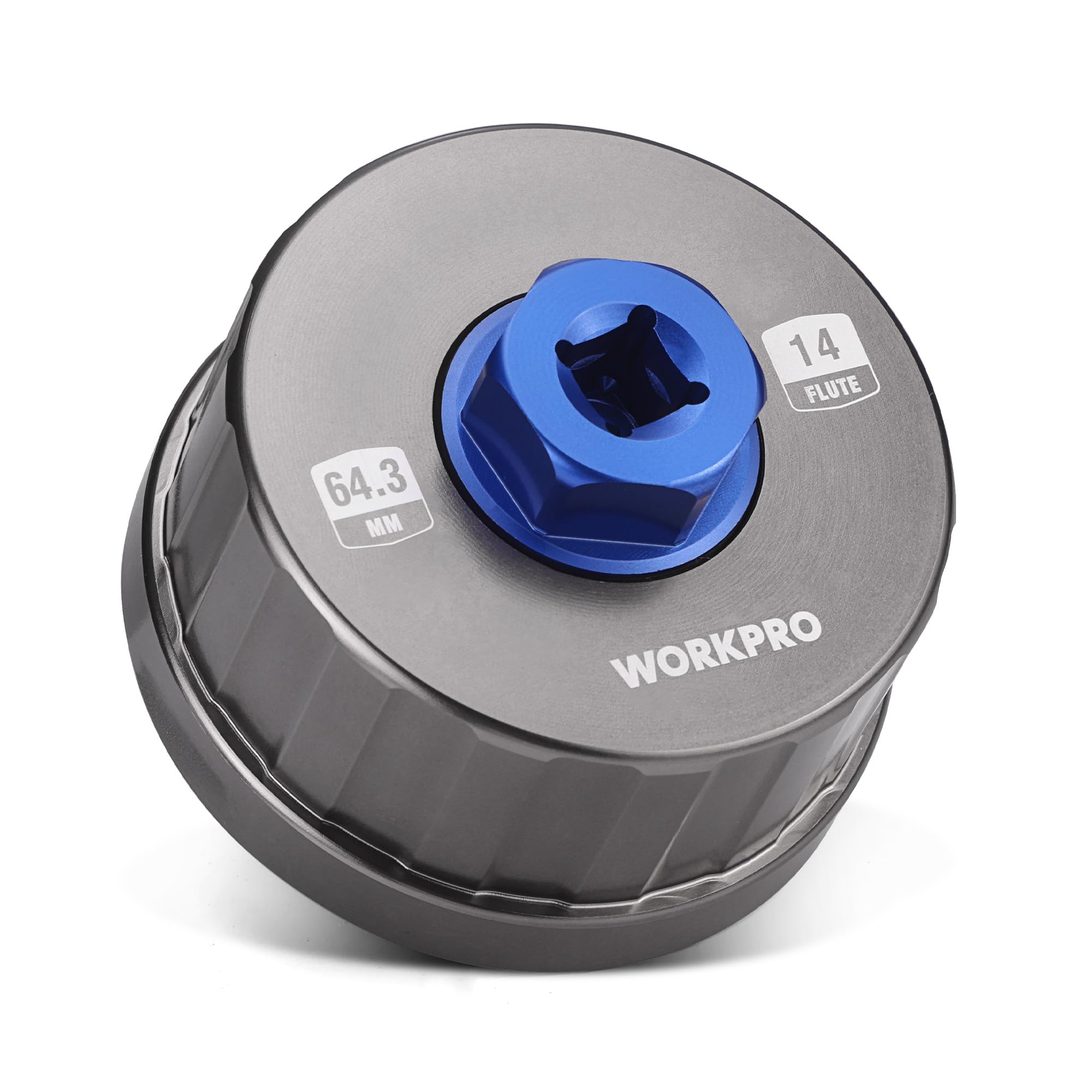 WORKPRO Oil Filter Wrench for Toyota Lexus..., 64mm 14 Flute Precision CNC Machi