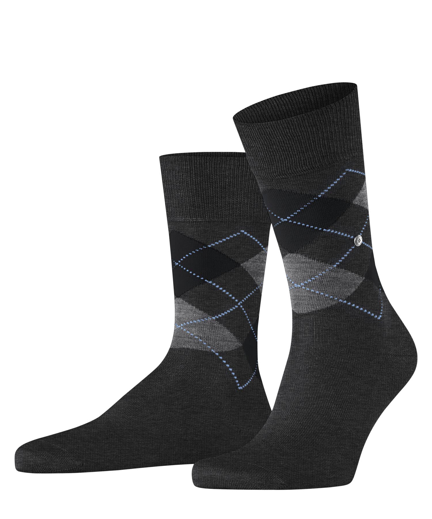 Burlington Manchester M So Cotton Fancy 1 Pair, Men's Socks, Charcoal Grey Melan