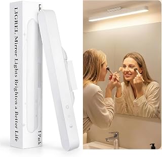 Ligrel Vanity Lights, Rechargeable Battery‑Operated Stick‑On Mirror Lights, LED Makeup Light for Dressing Table & Bathroom Mirror(1 Pcs)