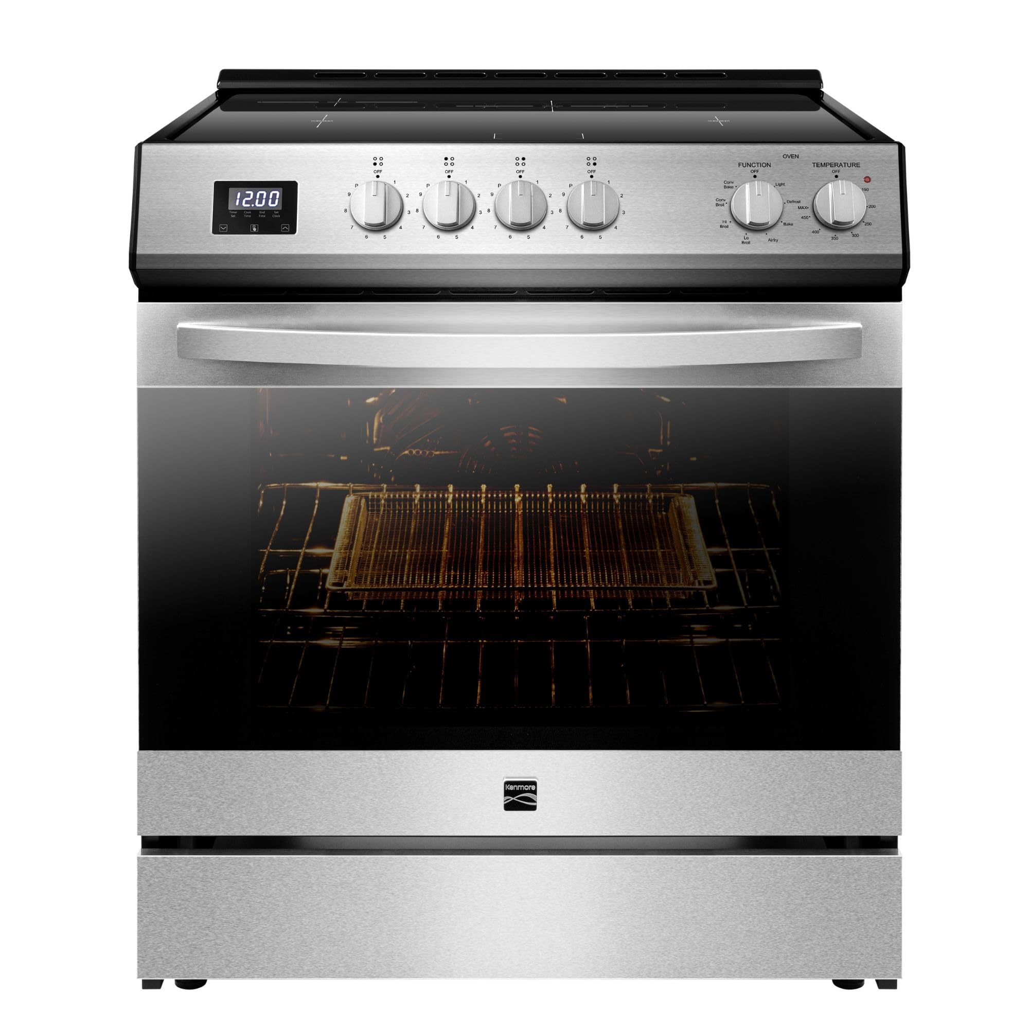 Kenmore 5 Cu. Ft. Front Control Induction Cooktop Electric Range Stove with 4 El