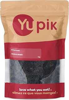 Yupik Pitted Prunes, 1 kg, Gluten-Free, Kosher, Dried Fruits, No Pits, No Added Sugar, Source of Fiber, Healthy Snacks, Ideal for Baking, Smoothies, Blended Drinks