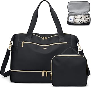 VNINE Travel Bag for Women, Weekend Bag, Overnight Bag Carry on Bag Holdalls Travel Bags for Women Gym Waterproof Weekender with Wet Pocket and Shoes Compartment Hospital Bag