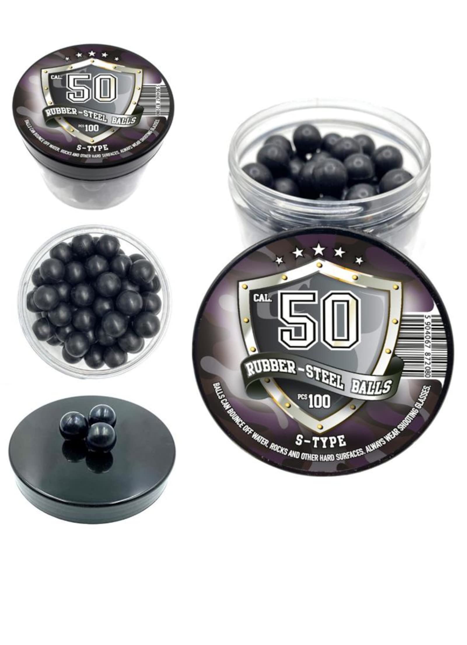 Rubber-Steel Balls 100 pcs. Premium Quality Hard Rubber Balls Mixed with Steel P