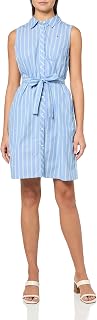 Tommy Hilfiger Women's Paisley Print Sleeveless Belted Shirt Dress Casual Dress (Pack of 1)