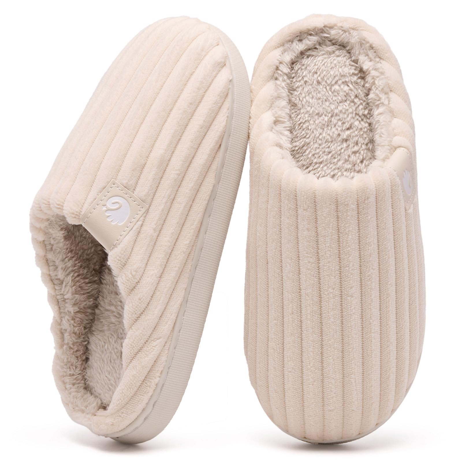 Guyarns House Slippers Women Men Winter, Warm Memory Foam Slippers Corduroy Velv