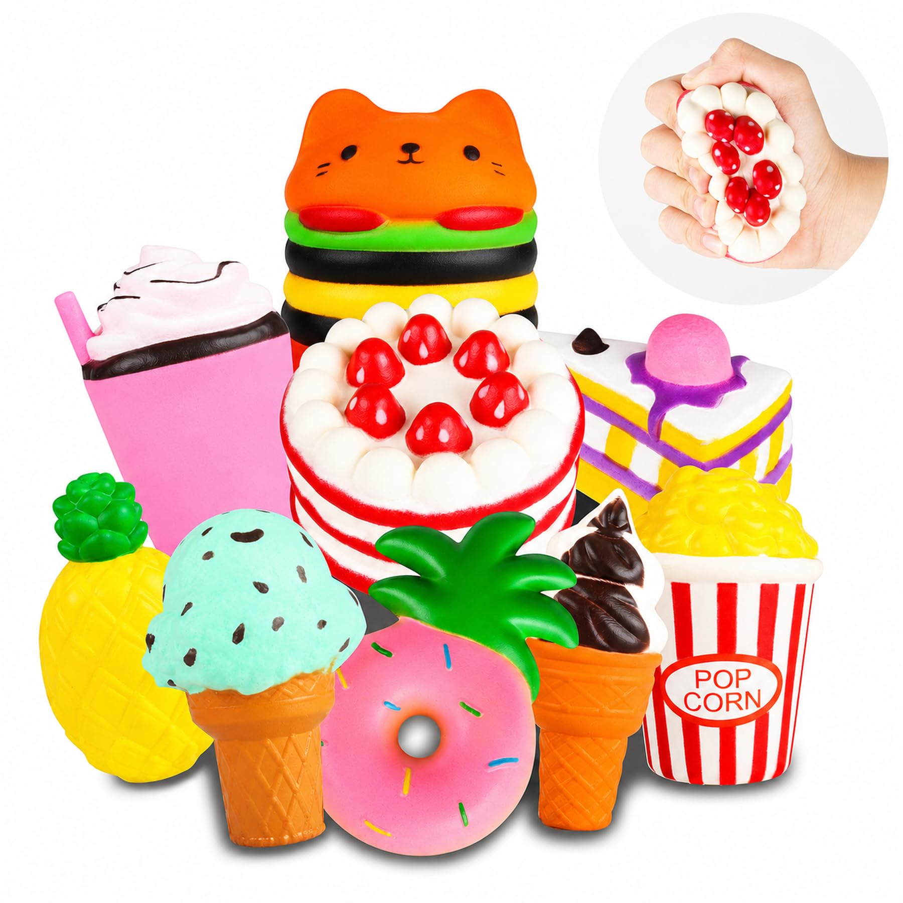 YOYI Slow Rising Squishy Toys, Jumbo Food Squishies Set | Soft Kawaii Food Desig