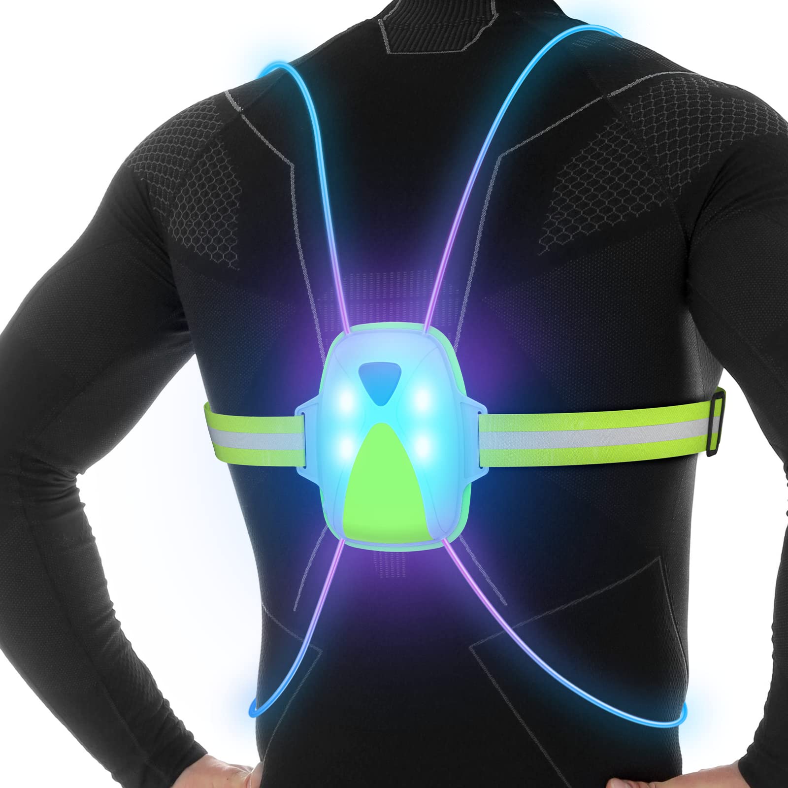 Ni-SHEN LED Reflective Running Vest with Front Light,Running Lights for Runners,
