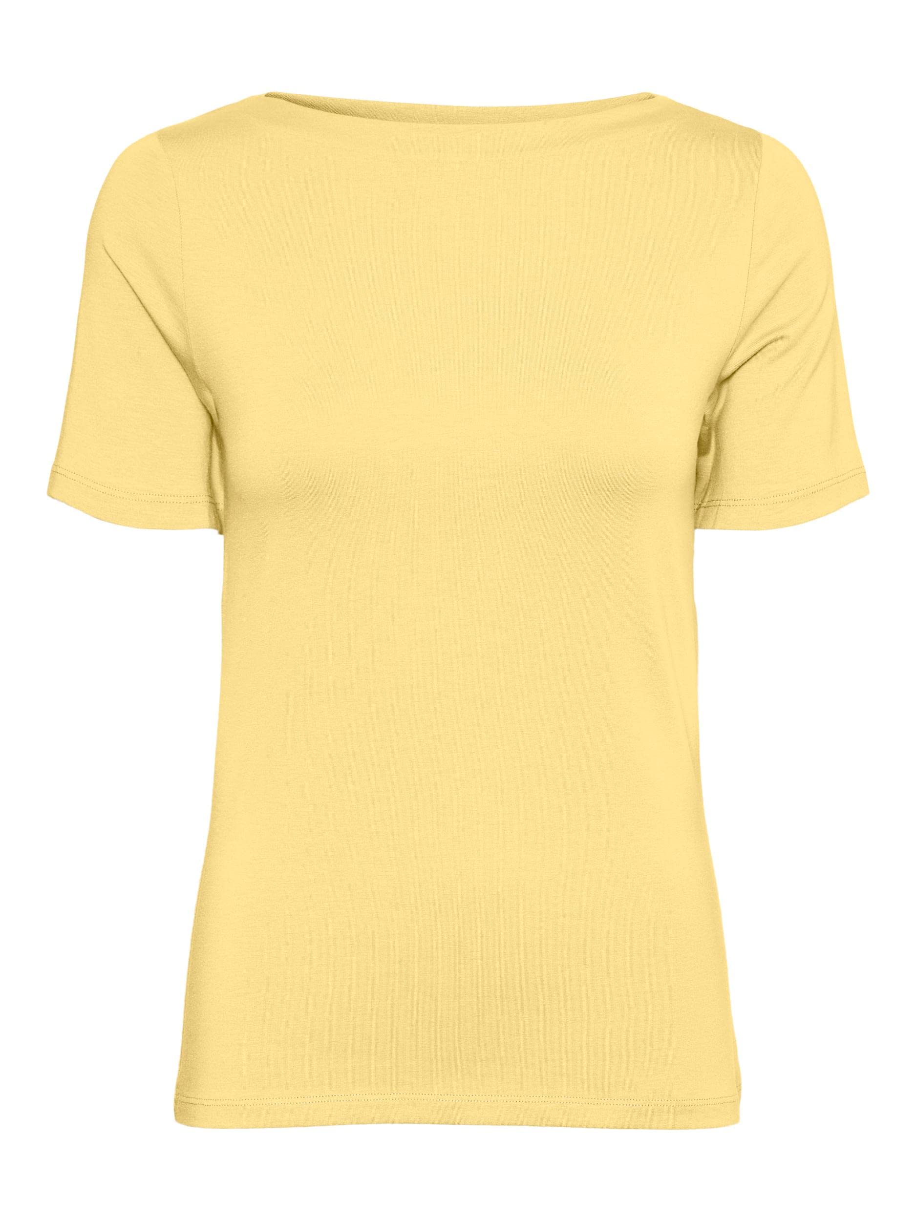 VERO MODA Women's Basic Short Sleeve Boat Neck Top