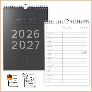 18-Month Family Calendar 2026-2027, July 2026 to December 2027, 4 Column Family Planner, Couple Calendar, A4 Portrait Wall Calendar for Home, Office & School