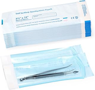 Annhua Self Seal Sterilization Pouch 3.5" x 10", Dental Sterilization Bags 100 PCS for Dental Tools, Nail Toolkits