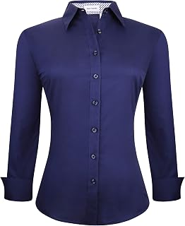 Alex Vando Womens Dress Shirts Regular Fit Long Sleeve Stretch Work Shirt