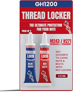 GH1200-6gx2 Pack Thread Lock Medium and Strong Strength for Nuts, Bolts, and Metals, Threadlocker Lock Tight &amp; Seal Fasteners with Stable and Consistent Performance