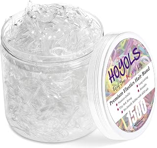 HOYOLS Clear Hair Ties, 1500 Pcs Small Elastic Rubber Bands | Soft Mini TPU Rubber Bands with No-Snag Stretch Hold for Braids, Ponytails and Daily Styling for Women and Teens