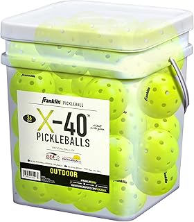 Franklin Sports X-40 Outdoor Performance Pickleballs - 12 Pack Bulk - USA Pickleball Approved - Optic - Official Ball of US Open Pickleball Championships