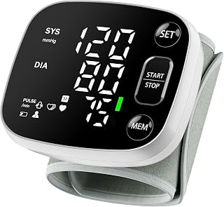 Oklar Wrist Blood Pressure Monitor, FDA Cleared Rechargeable BP Machine | For Home Use, Adjustable Cuff (4.92-8.46"), 240 Reading Memory for 2 Users, Voice Broadcast, Storage Case Included