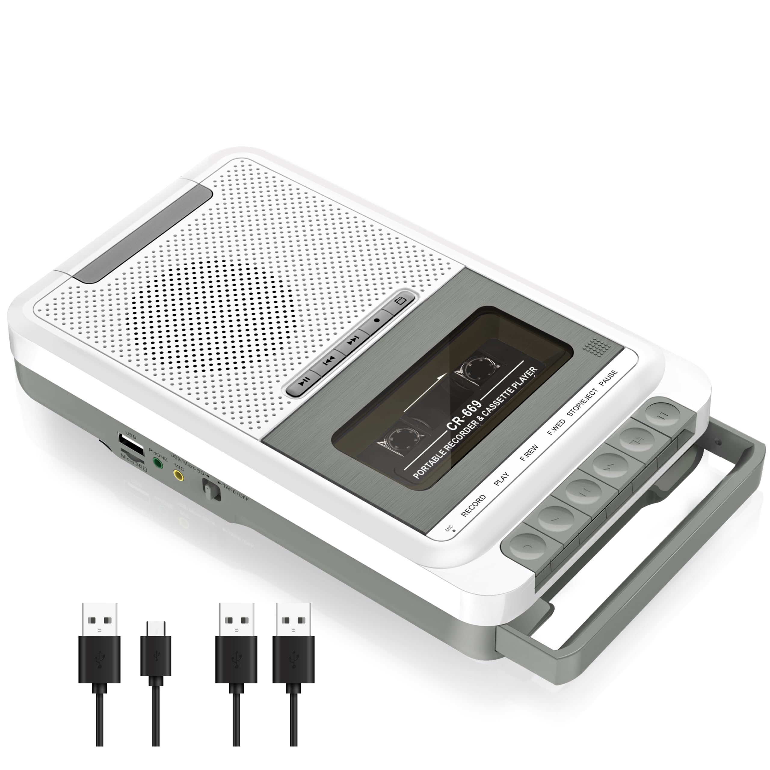 Gracioso Cassette Tape Converter to MP3 via U Disk/SD Card or PC Record to Casse