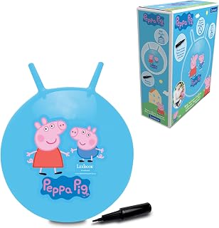 Lexibook, Peppa Pig Inflatable Jumping Ball, Hand Pump Included, Safe and Durable Plastic, Blue, BG040PP