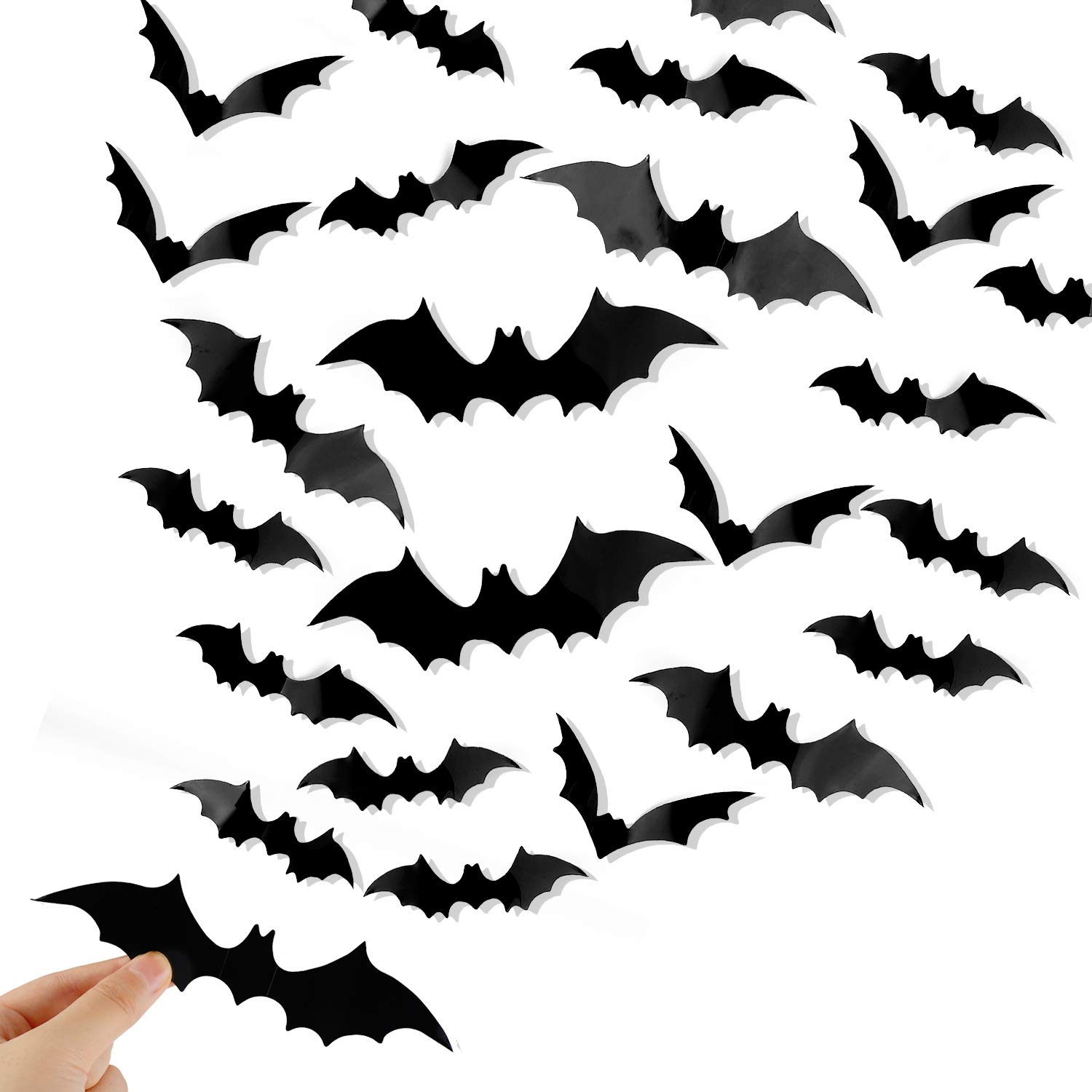DIYASY Bats Wall Decor, 120 Pcs 3D Bat Halloween Decoration Stickers for Home De