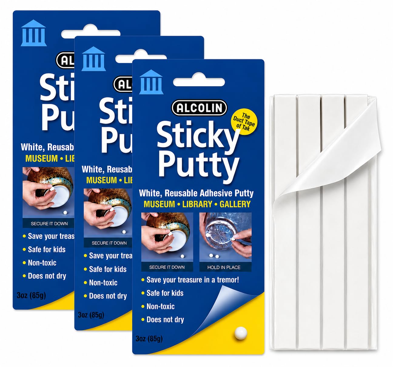 9oz Alcolin Sticky Putty Reusable Museum &amp; Gallery Quality Adhesive Putty, R