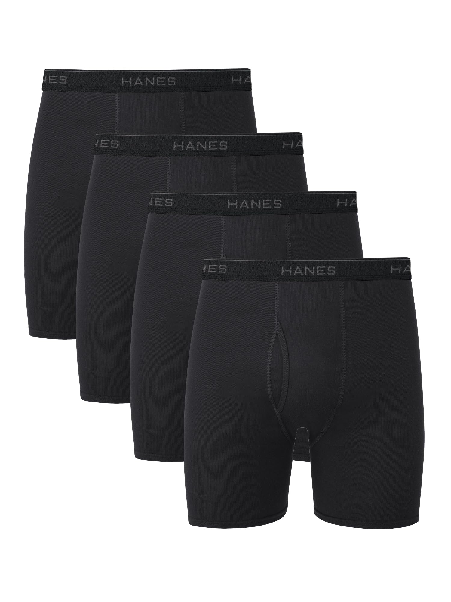 Hanes Men's 4-Pack Cotton Boxer Briefs, Comfort Flex Waistband