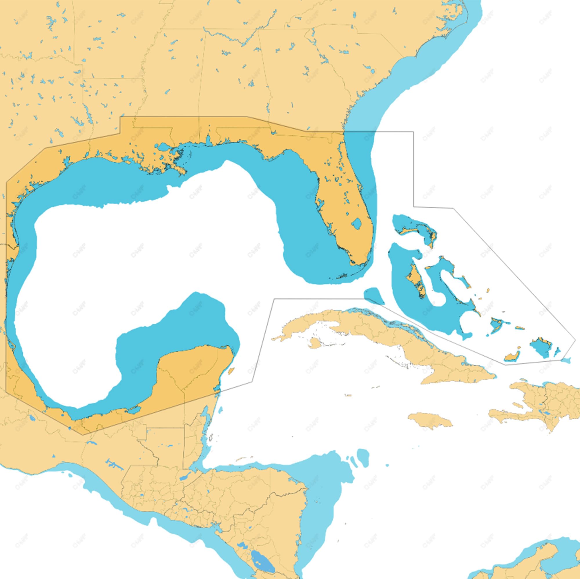 C-MAP Reveal Coastal - Gulf of Mexico and The Bahamas, Map Card for Marine GPS N