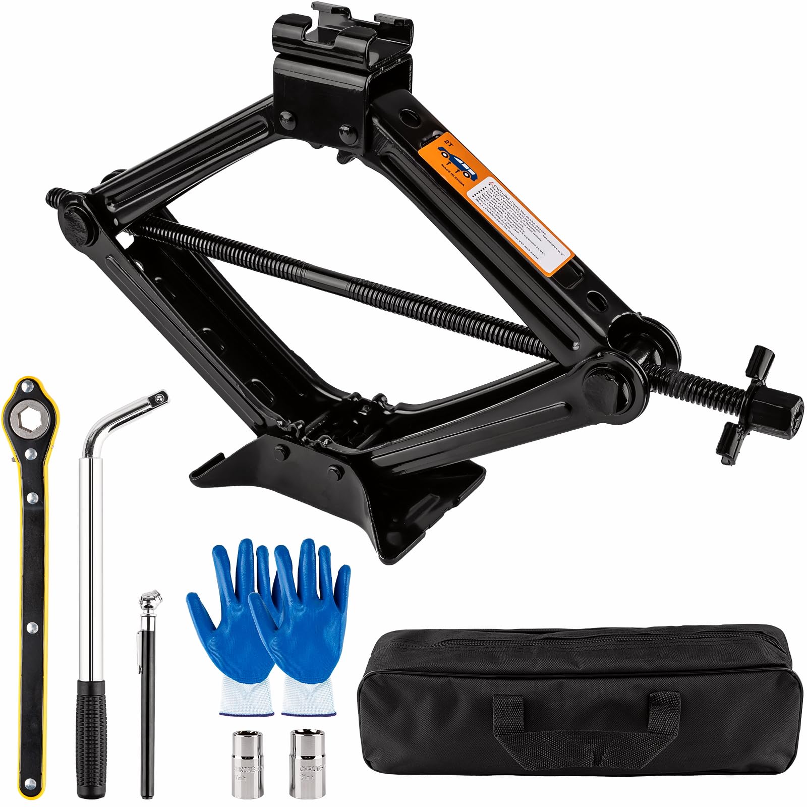 Beaiguna Portable Car Jack Kit, 2 Ton (4409 lbs) Scissor Jack for Car, Upgrade E