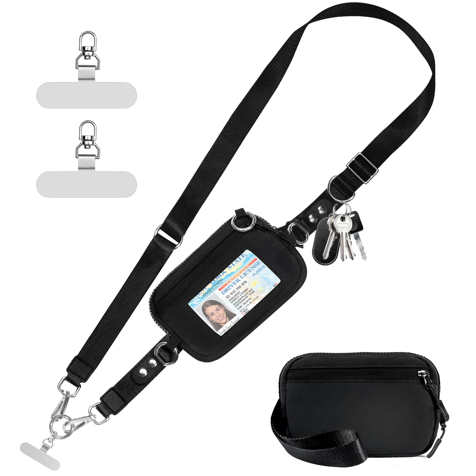 Tiostep Clip and Go Strap for Phone with Wallet Crossbody Phone Lanyard Adjustab