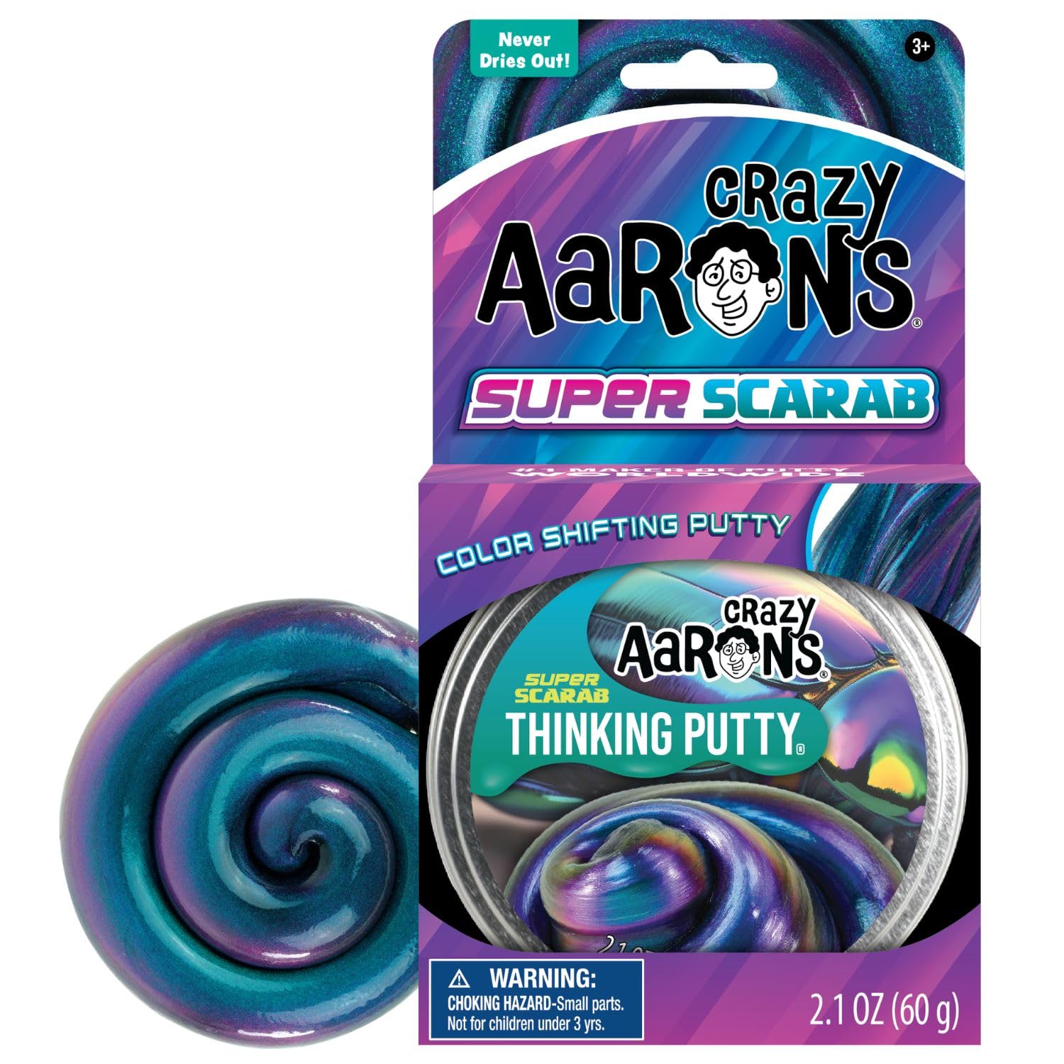 Crazy Aaron’s Thinking Putty Super Scarab Colour‑Shift Putty | Shimmering Magic 