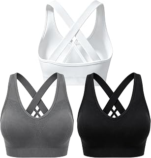 Women's Racerback Sports Bras High Impact Workout Yoga Gym Fitness Bra