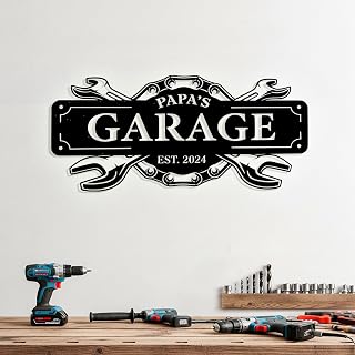 Personalized Garage Metal Signs, Custom Workshop Signs Wall Art Decor